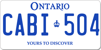 ON license plate CABI504