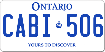 ON license plate CABI506