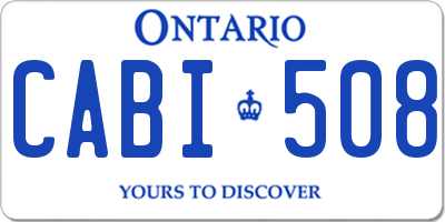 ON license plate CABI508