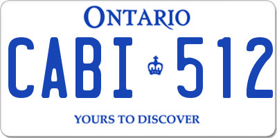 ON license plate CABI512