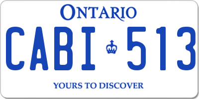 ON license plate CABI513