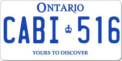 ON license plate CABI516