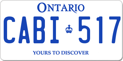 ON license plate CABI517