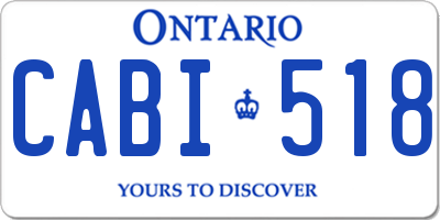 ON license plate CABI518