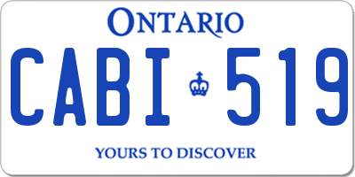 ON license plate CABI519