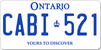 ON license plate CABI521