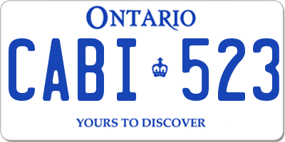 ON license plate CABI523