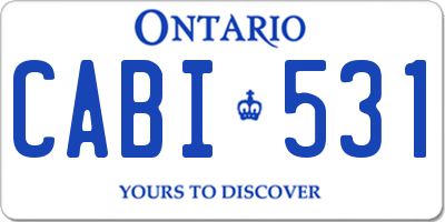 ON license plate CABI531