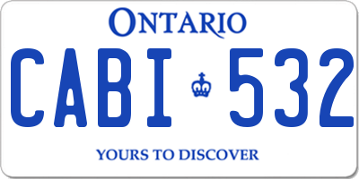 ON license plate CABI532