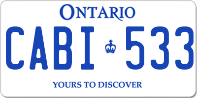 ON license plate CABI533