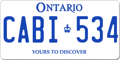 ON license plate CABI534