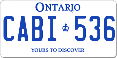 ON license plate CABI536