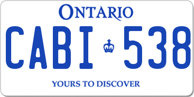 ON license plate CABI538