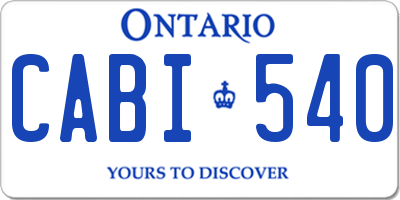 ON license plate CABI540