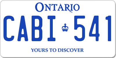 ON license plate CABI541