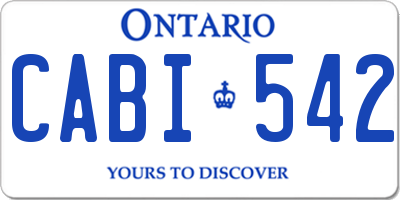 ON license plate CABI542