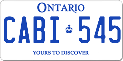 ON license plate CABI545