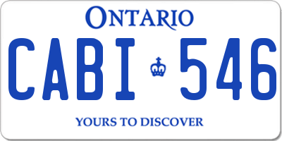 ON license plate CABI546