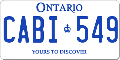 ON license plate CABI549