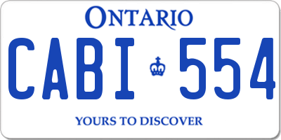 ON license plate CABI554