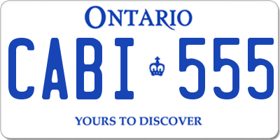 ON license plate CABI555