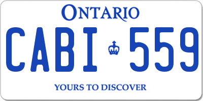 ON license plate CABI559