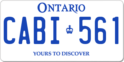 ON license plate CABI561