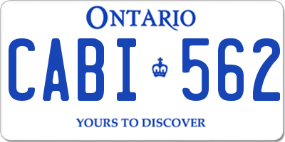 ON license plate CABI562