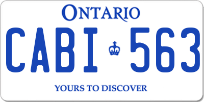 ON license plate CABI563