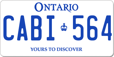 ON license plate CABI564