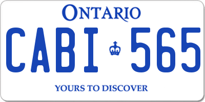 ON license plate CABI565