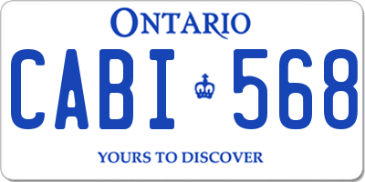 ON license plate CABI568