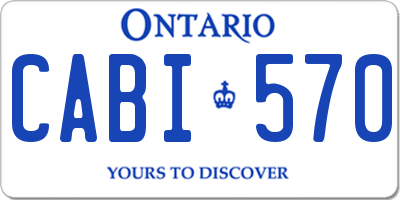 ON license plate CABI570