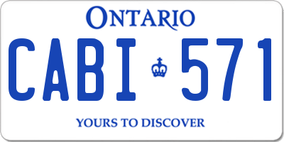 ON license plate CABI571