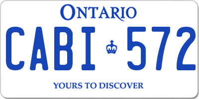 ON license plate CABI572