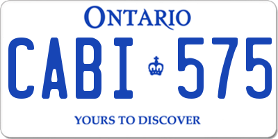 ON license plate CABI575