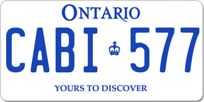 ON license plate CABI577