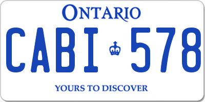 ON license plate CABI578