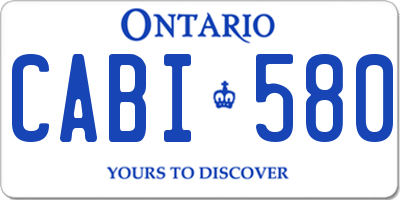 ON license plate CABI580