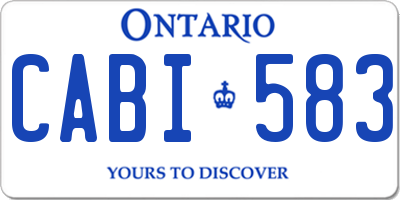 ON license plate CABI583