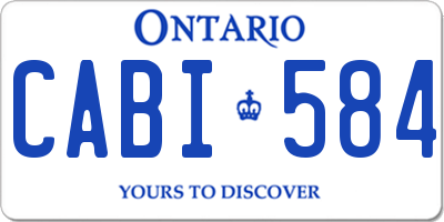 ON license plate CABI584