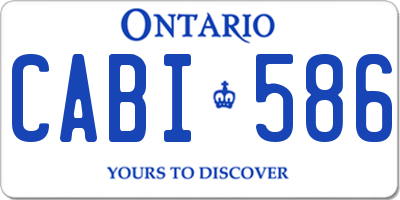 ON license plate CABI586