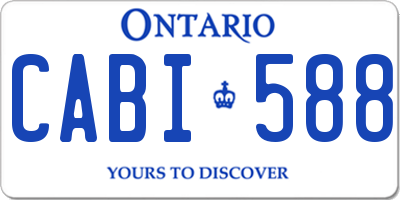 ON license plate CABI588