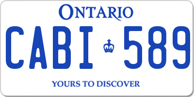 ON license plate CABI589