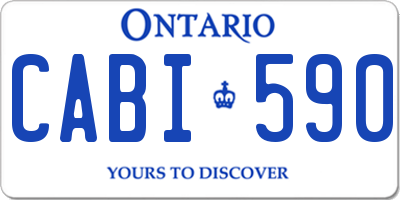 ON license plate CABI590