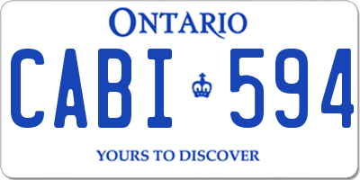 ON license plate CABI594