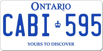 ON license plate CABI595