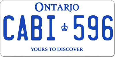 ON license plate CABI596