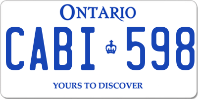 ON license plate CABI598