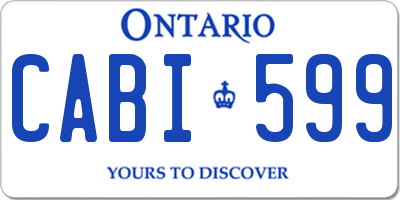 ON license plate CABI599